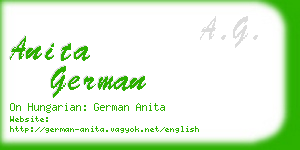 anita german business card